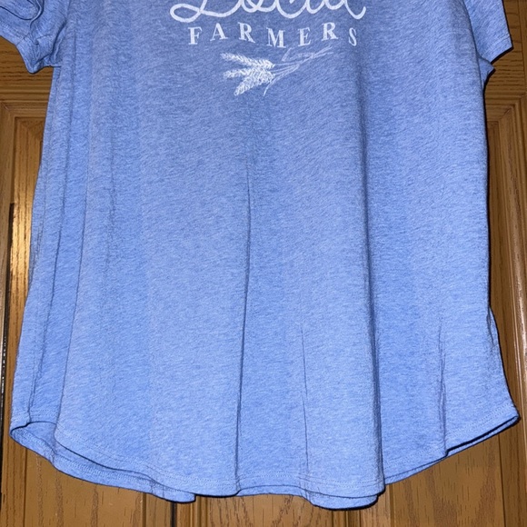 NEW! Maurices Support Local Farmers Graphic Short Sleeve T-Shirt In Vintage Blue - Picture 11 of 16
